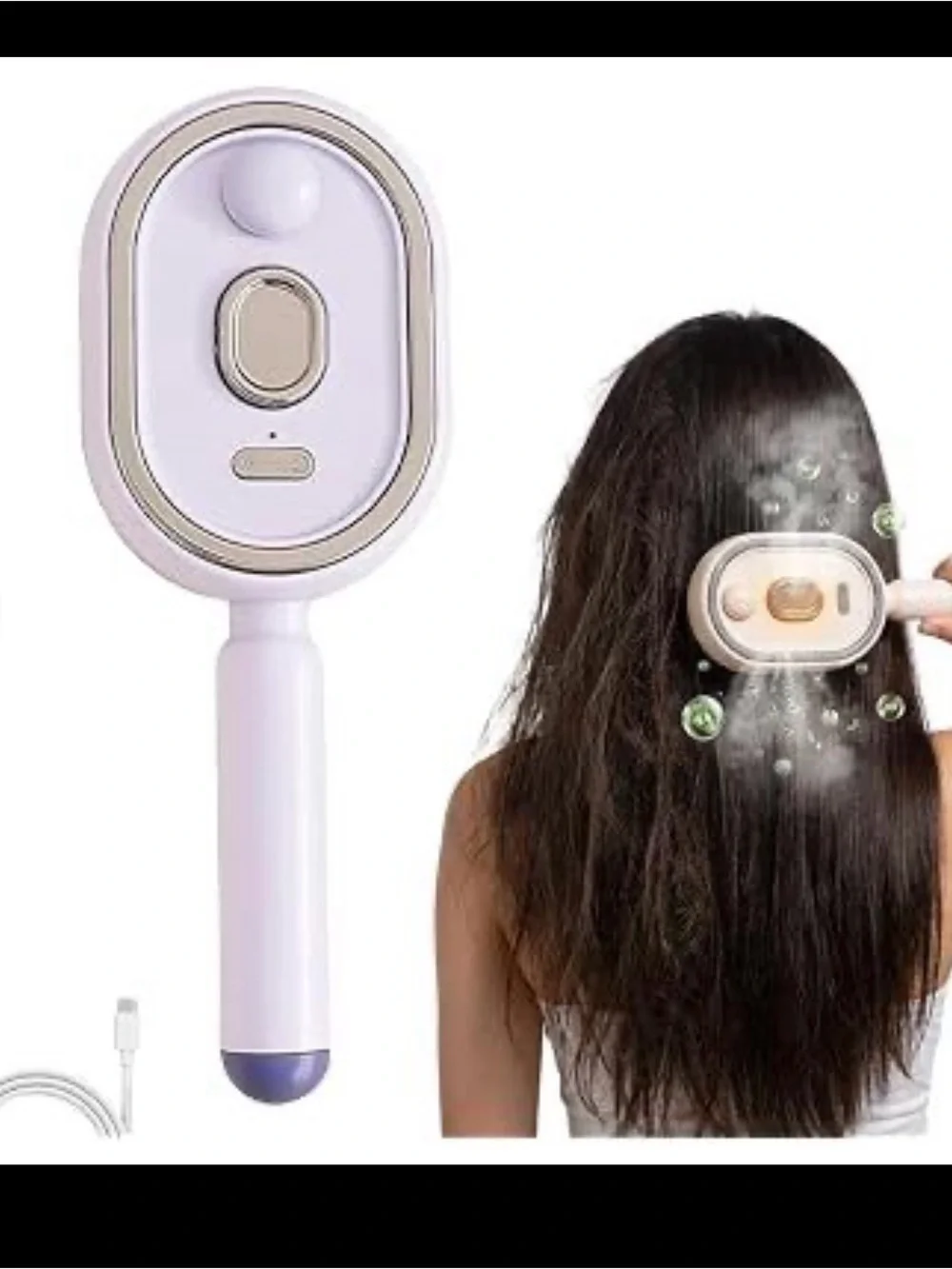 Electric Spray Retractable Air Cushion Comb - White
